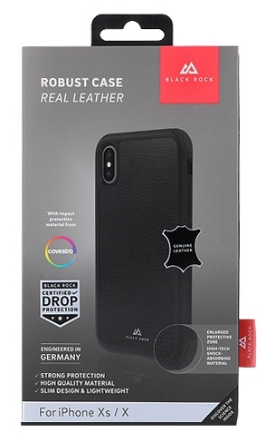 Black Rock Robust Case Real Leather Black for iPhone XR